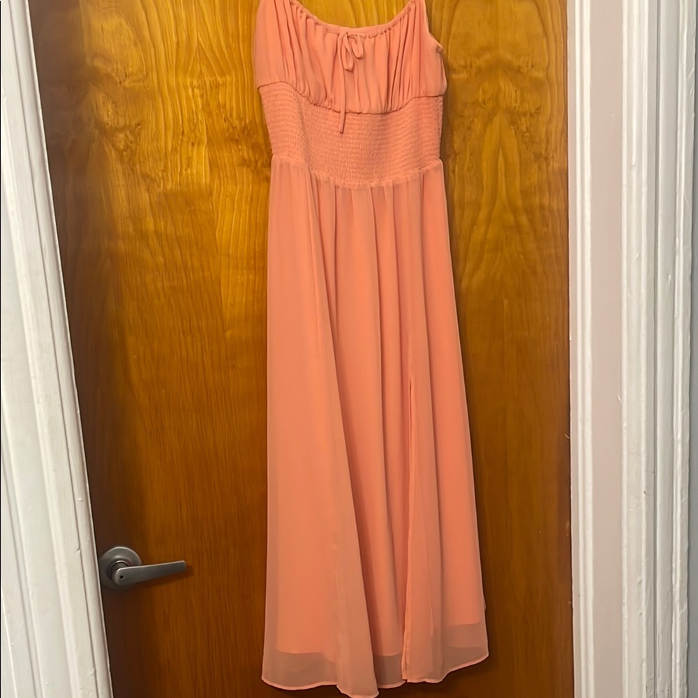 Aritzia Wilfred Genoa Midi Dress Sunfaded Coral